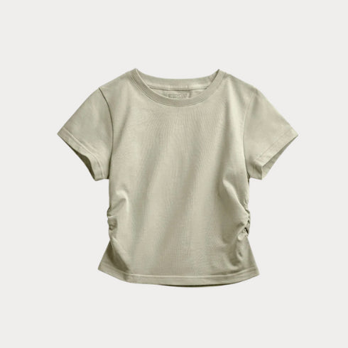 Premium Women's Cotton Crop T-Shirt – Solid Color Slim Fit O-Neck Short Tee for Summer
